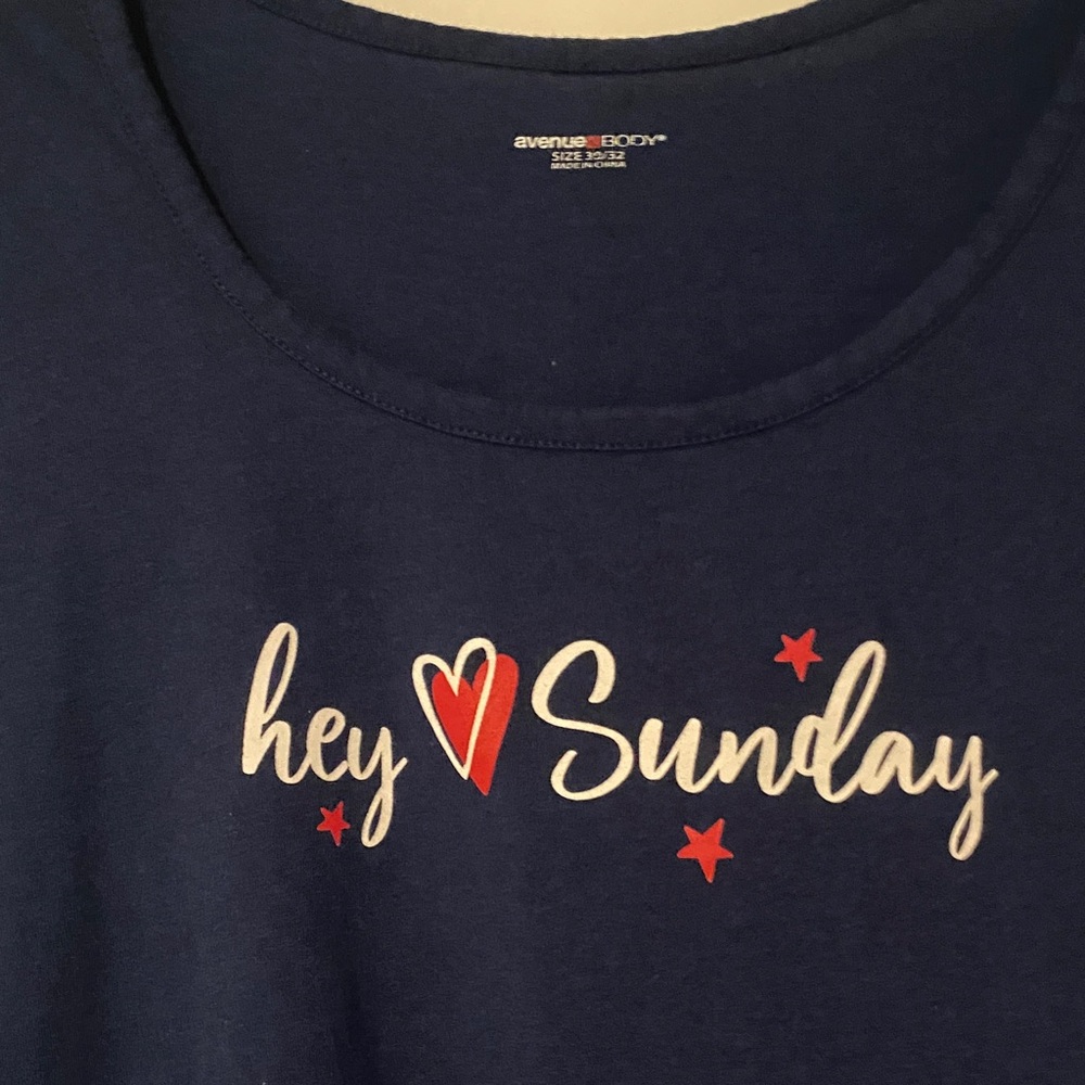 Blue 'Hey Sunday' Graphic sleepshirt
